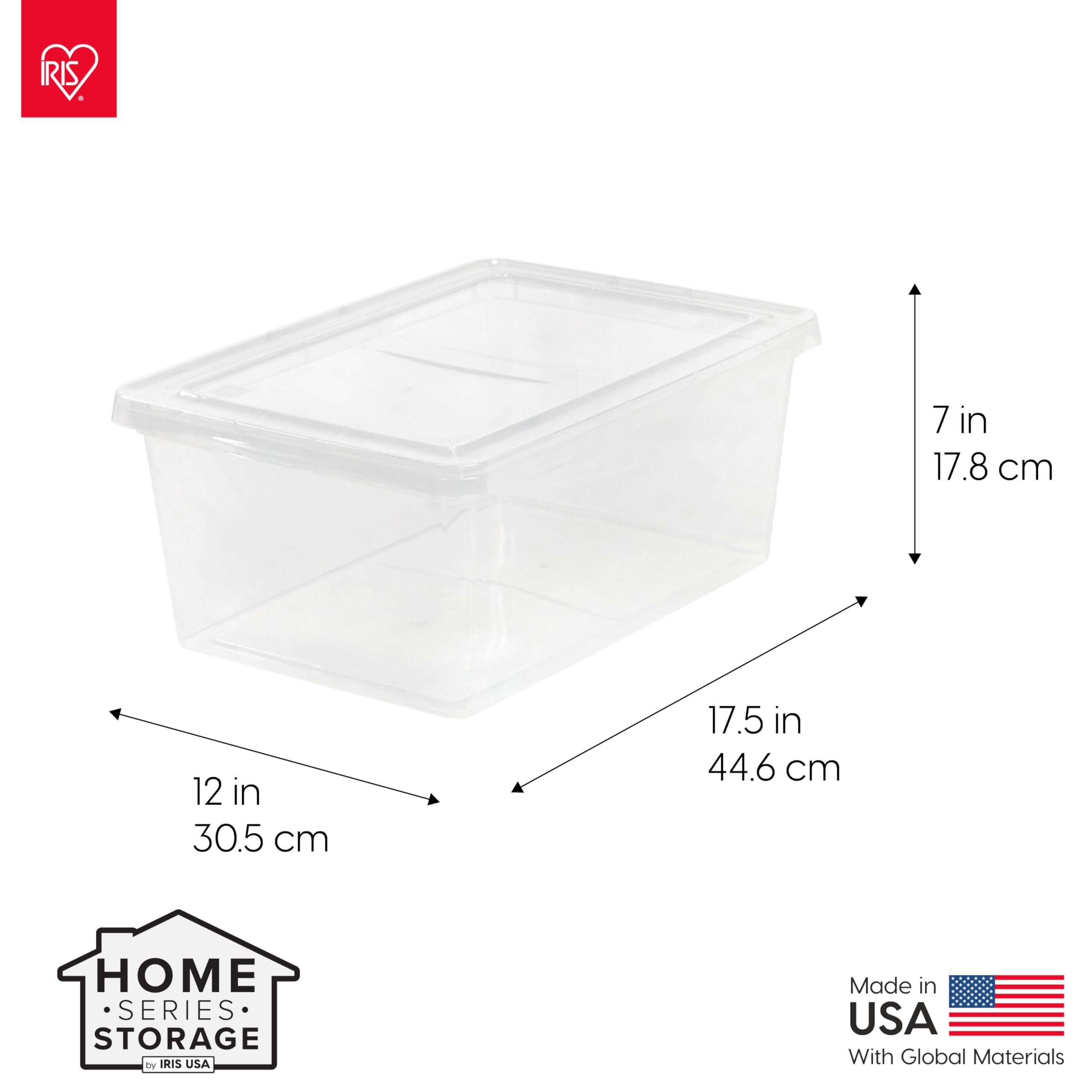 IRIS USA 12-Pack Storage Bins with Lids, 17 Quart, Shoe Boxes Clear Stackable Containers Organize Shoes Closet Shelves, Classroom Organization Teacher Tools, Game Storage - BPA-Free Plastic