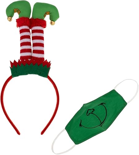 Madison Tyler Juego de gorro de máscara facial de Navidad  Lindo sombrero mágico con purpurina y cascabeles