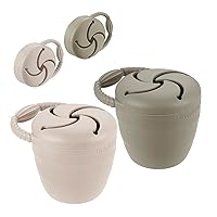 Vista 1 de PandaEar Recipientes de silicona para aperitivos, plegables para niños pequeños, a prueba de derrames, atrapadores de alimentos para bebés pequeños