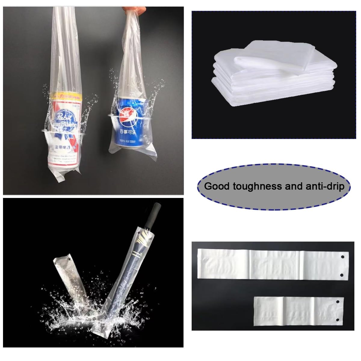 Fundas for paraguas mojados, bolsas de lluvia for paraguas de ajuste universal resistente, 500 piezas de bolsas transparentes desechables for paraguas húmedos, funda de plástico for paraguas mojados (