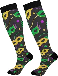501 Compression Socks Colorful Mask Sports Socks Comfortable Crew Socks Light Weight Athletic Socks For Outdoor Walking Women 40cm