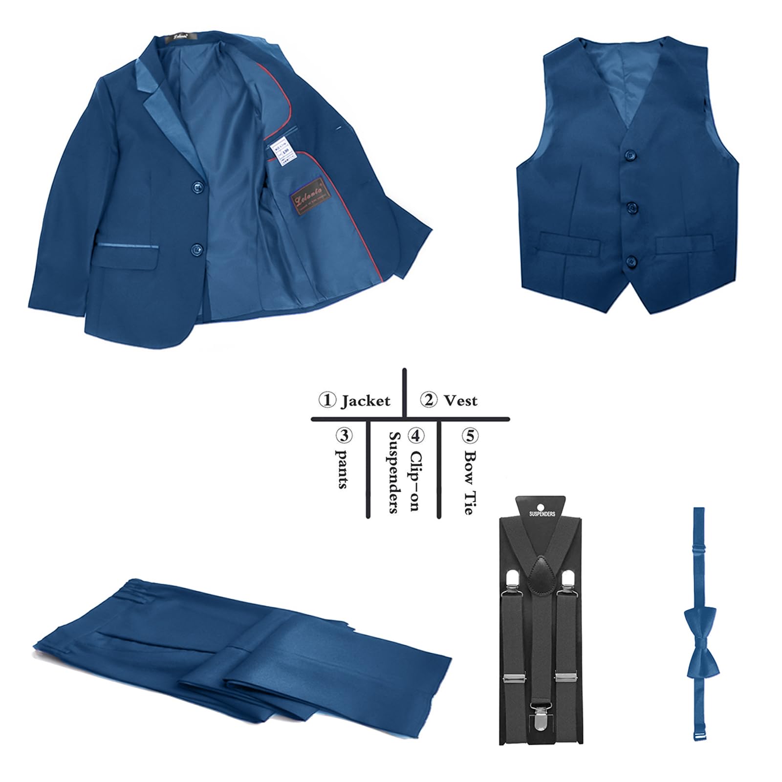 LOLANTA Vestito da Cerimonia Nuziale della Festa Nuziale della Giacca della Giacca da Smoking dei Bambini del Blazer dei Ragazzi
