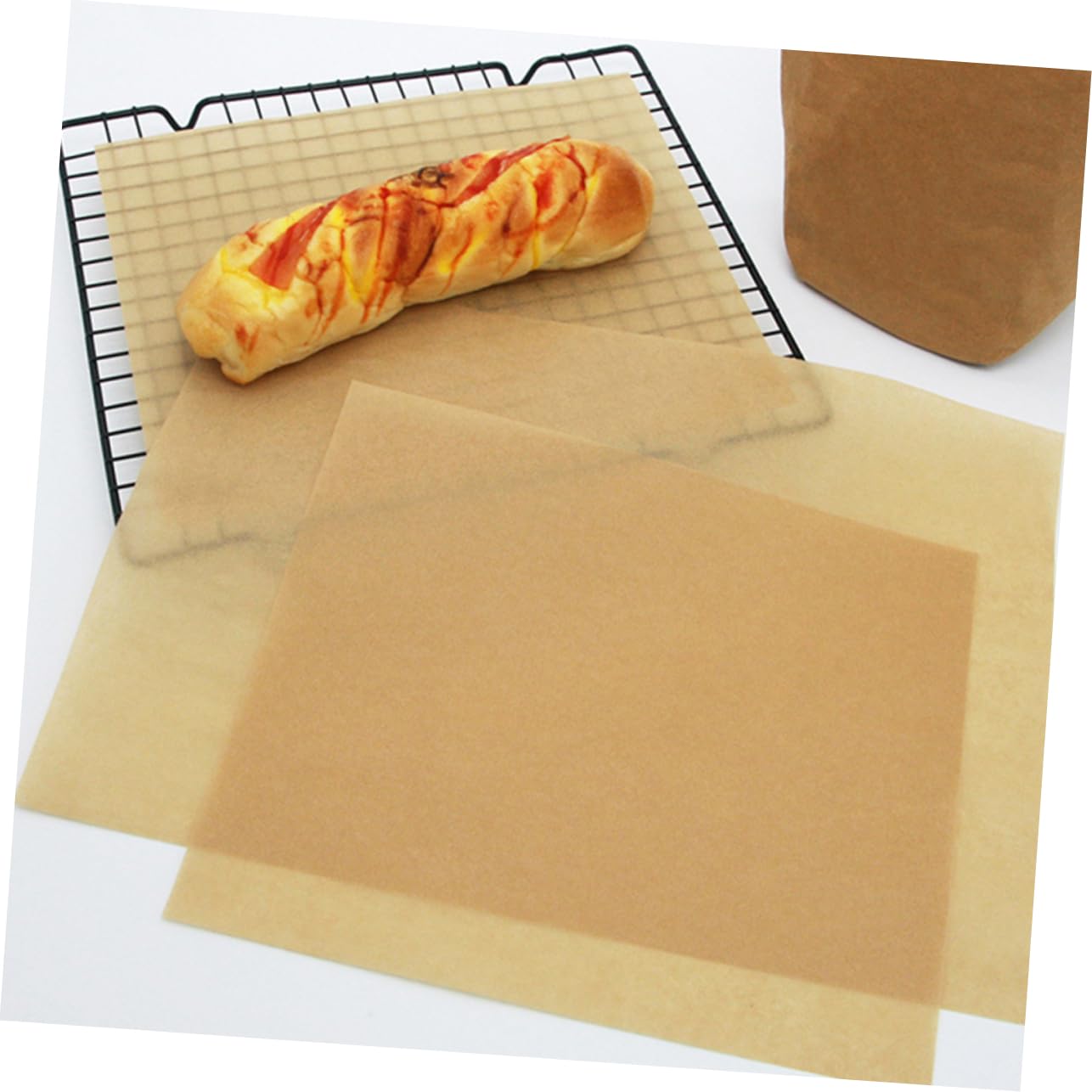 PRETYZOOM 100pièces Papier Sulfurisé Antiadhésif Feuilles Prédécoupées Pour Cuisson Four Résistant Jusqu