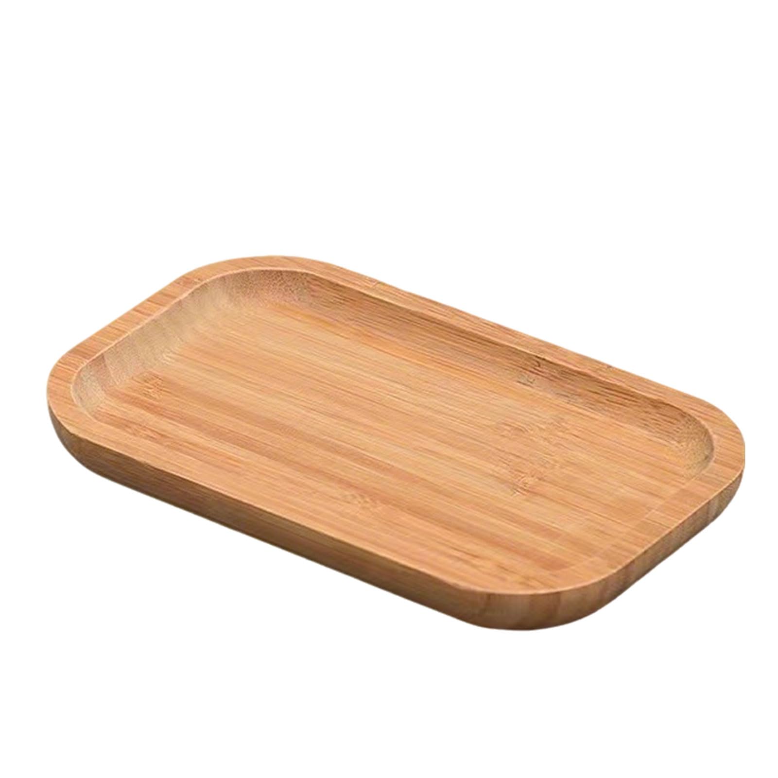 HUHJYUGE Bandeja de Servir Rectangular, Bandeja de Servir Bambu, Bandejas para Servir Comida, Bandeja de Servir Redonda, para Bocadillos, Pan, Fruta, Café, Leche (Rectangular/40x30cm)