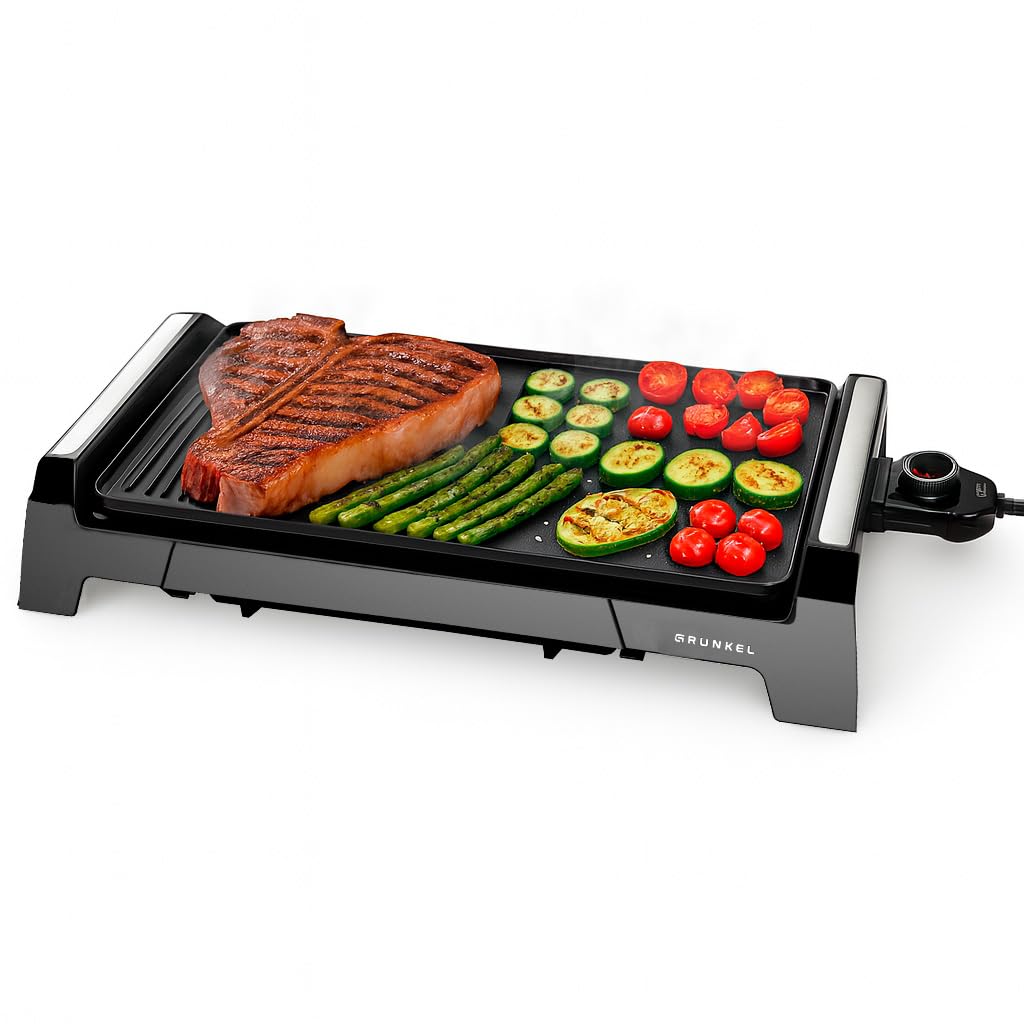 GRUNKEL bk-dh51 Contact Grill de table électrique 2200 W Noir – Barbecue (2200 W, contact Grill, électrique, table, noir, rectangulaire)
