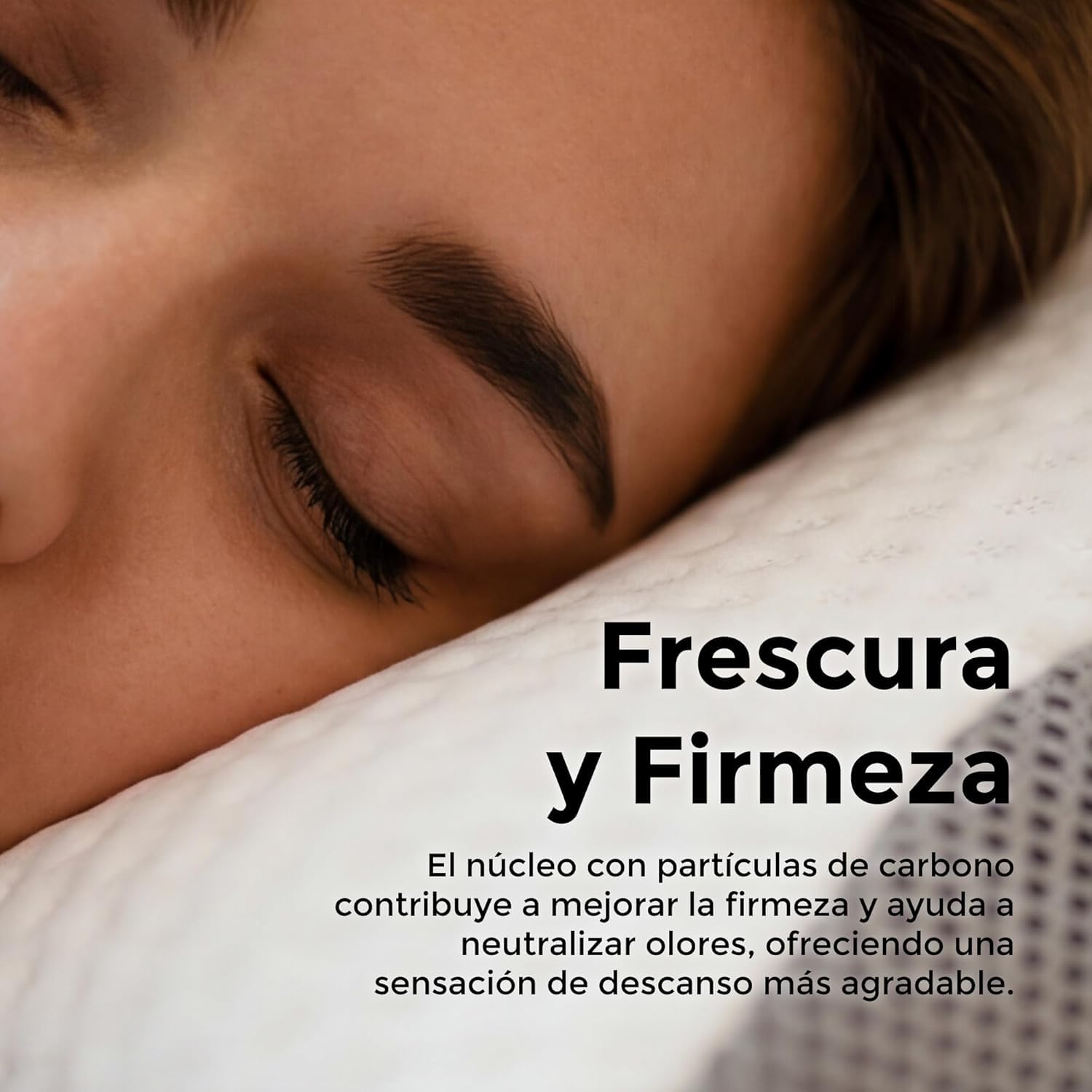 Almohada Cervical Viscoelástica Multipostural Ergonómica con Carbono Funda Transpirable Desenfundable Soporte para Cuello Hombros y Cabeza Descanso para Dormir Boca Arriba Lado y A