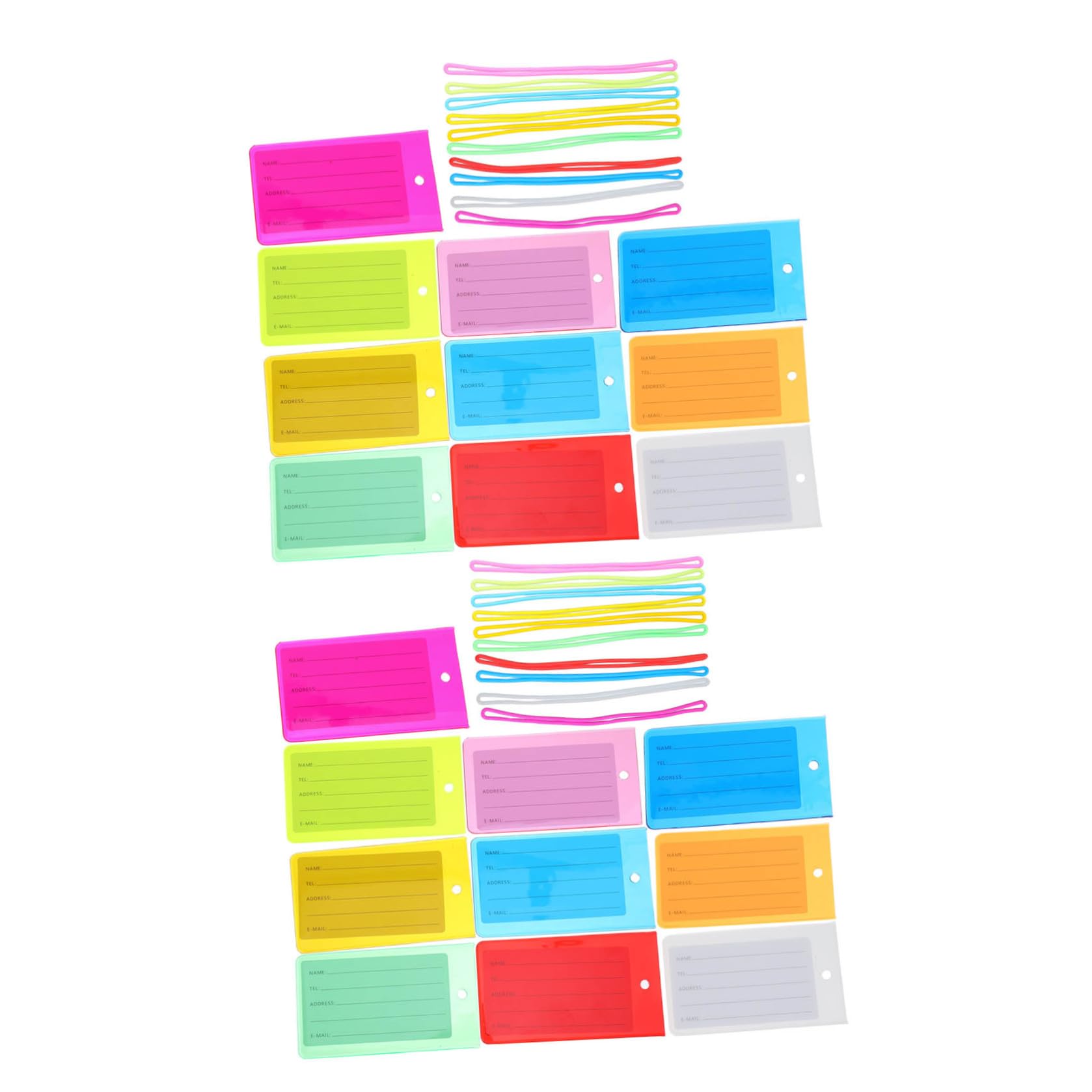 100 Pezzi Etichetta per Bagagli in Pvc Colorata con Finestra Trasparente e Passante Rinforzato, Visibilità Alta e Protezione Dati per Valigie e Zaini Durante Viaggi e Check-in