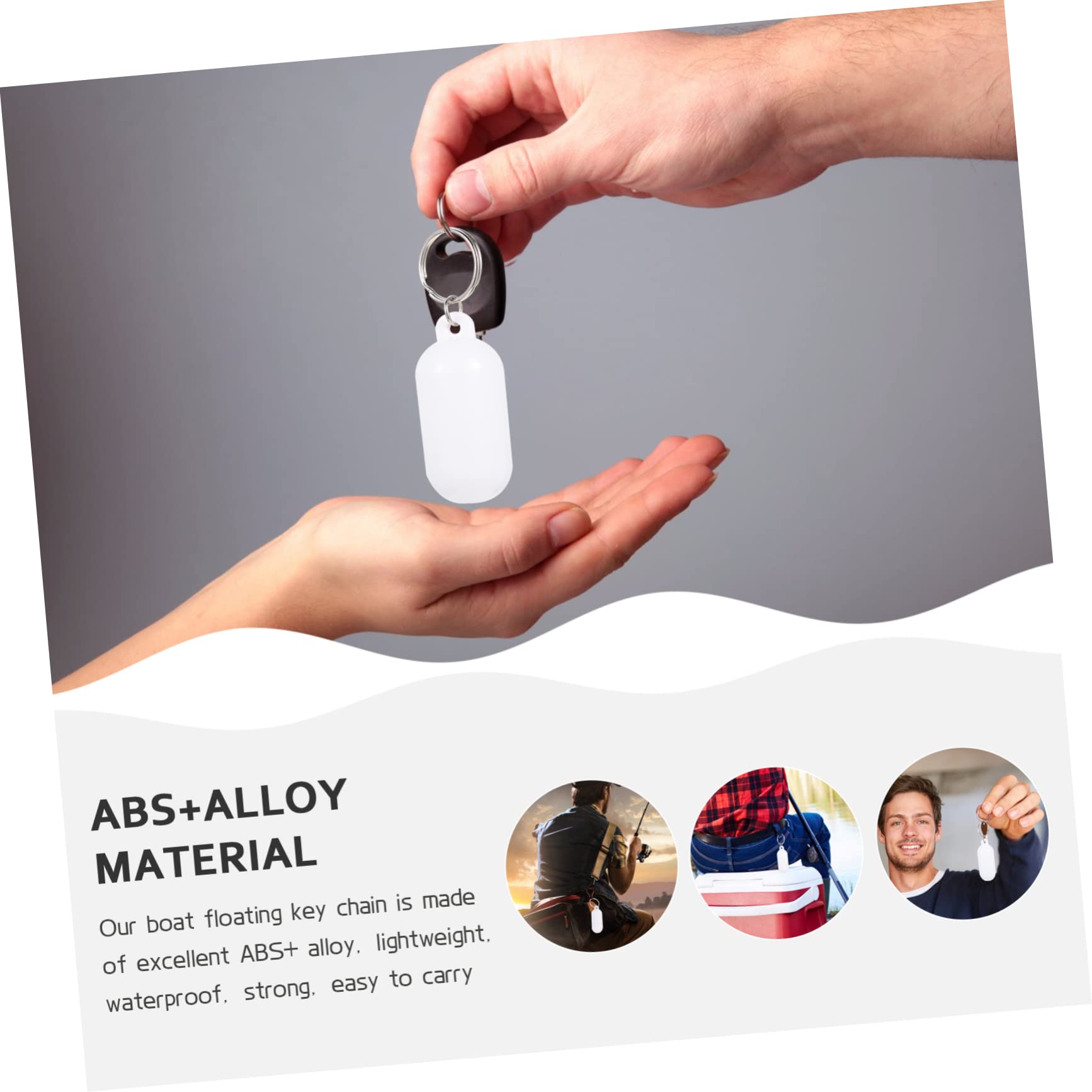 BESPORTBLE 4 Set Portachiavi Ciondolo Portachiavi Galleggiante Boa Galleggiante Per Sport Allaria Aperta Robusto Materiale in Lega Abs Design Tubo Ovale 6 Pezzi * 4