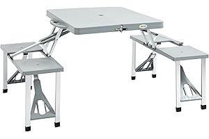Outsunny Portable Table and Chairs Set for Hassle-Free Outdoor Recreation