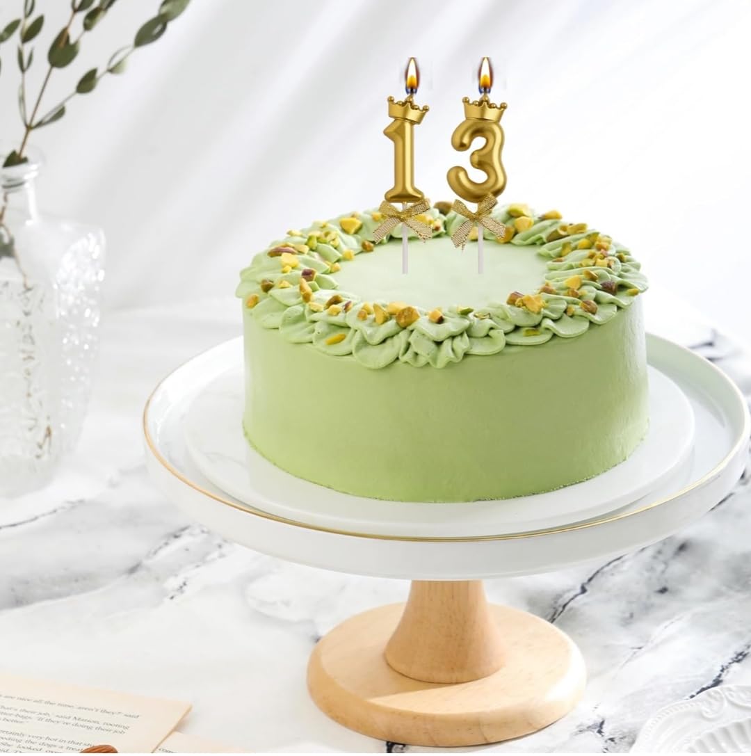 Fun Affairs Number 13 Candles With Crown For 13Th Or 31St Birthday Cake Decoration Wedding, Engagement, Celebration, Theme, Unscented, Wax 4