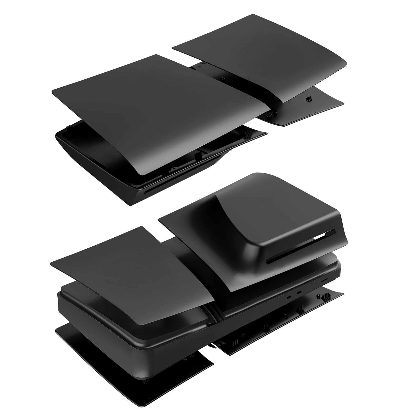 Cubierta de placa frontal de 5 piezas para disco P5 Pro y edición digital, placas de cubierta con filtro de polvo, repuesto negro mate, accesorios de consola lateral, paneles ABS