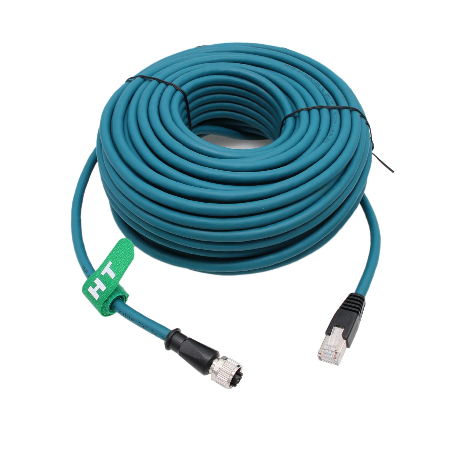 HangTon Câble réseau Ethernet M12 à code X 8 broches femelle vers RJ45 Cat7e Cordon de raccordement pour actionneur d'automatisation industrielle Cognex Commutateurs réseau Profibus 30 m