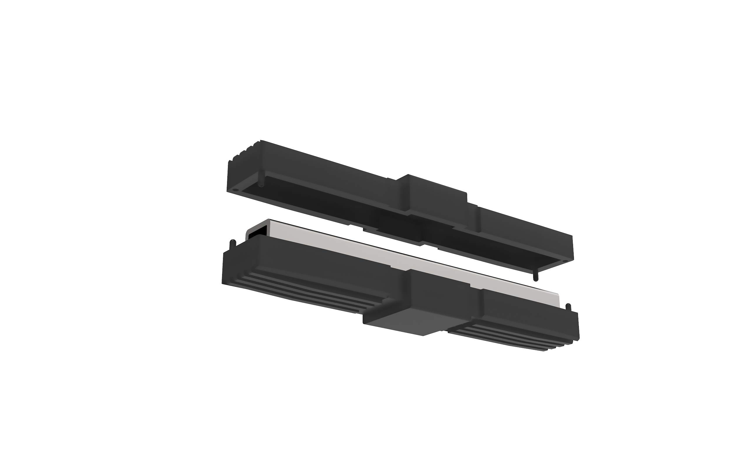 Conectores para tubos cuadrados (en I) - 2 unidades / 25,00 x 25,00 (mm) (Con ALMA de Acero)