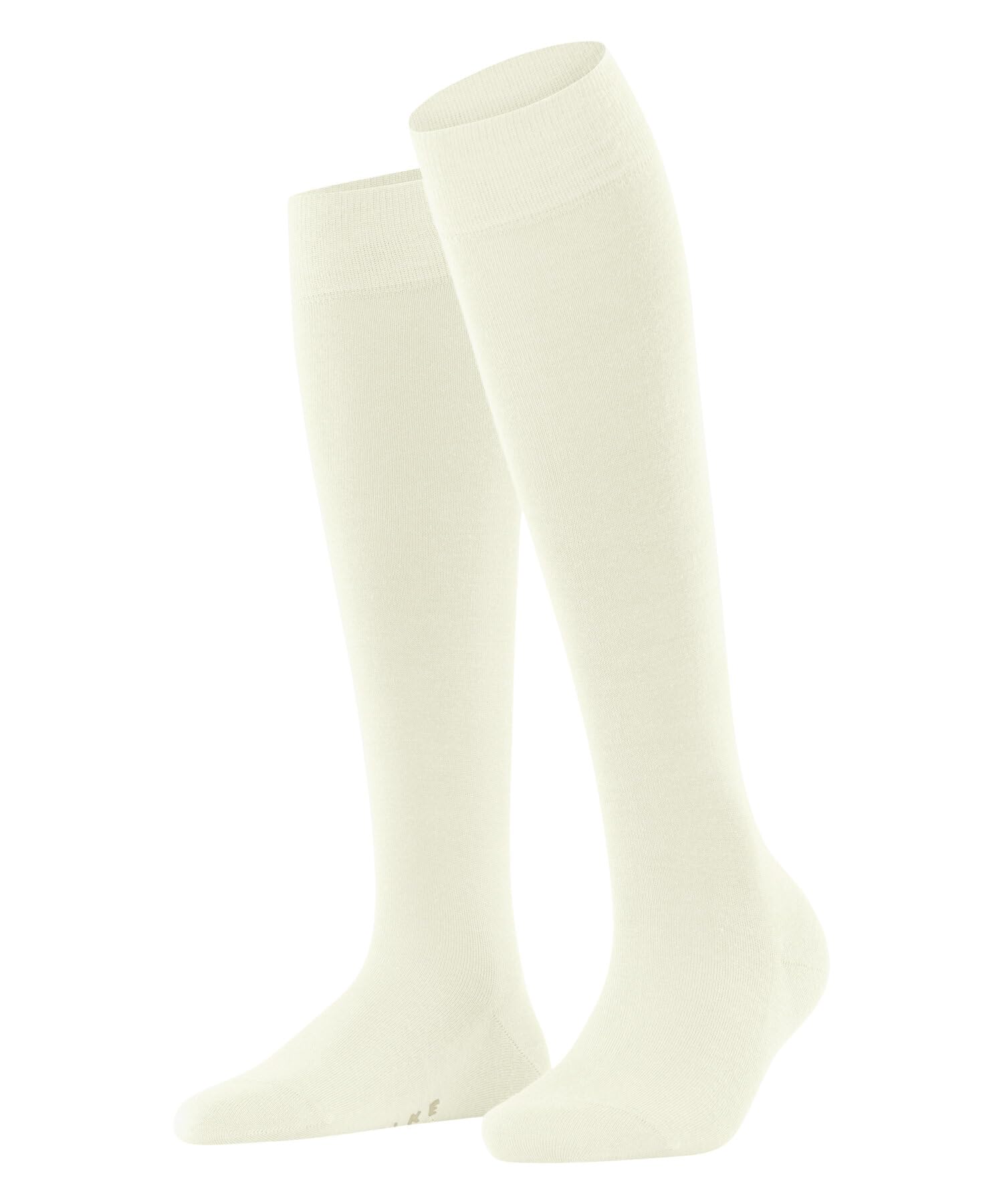 Falke Women's White Off-White 2040 Softmerino W Kh Wool Cotton Long Plain Knee-High Socks, 5.5-6.5 Uk