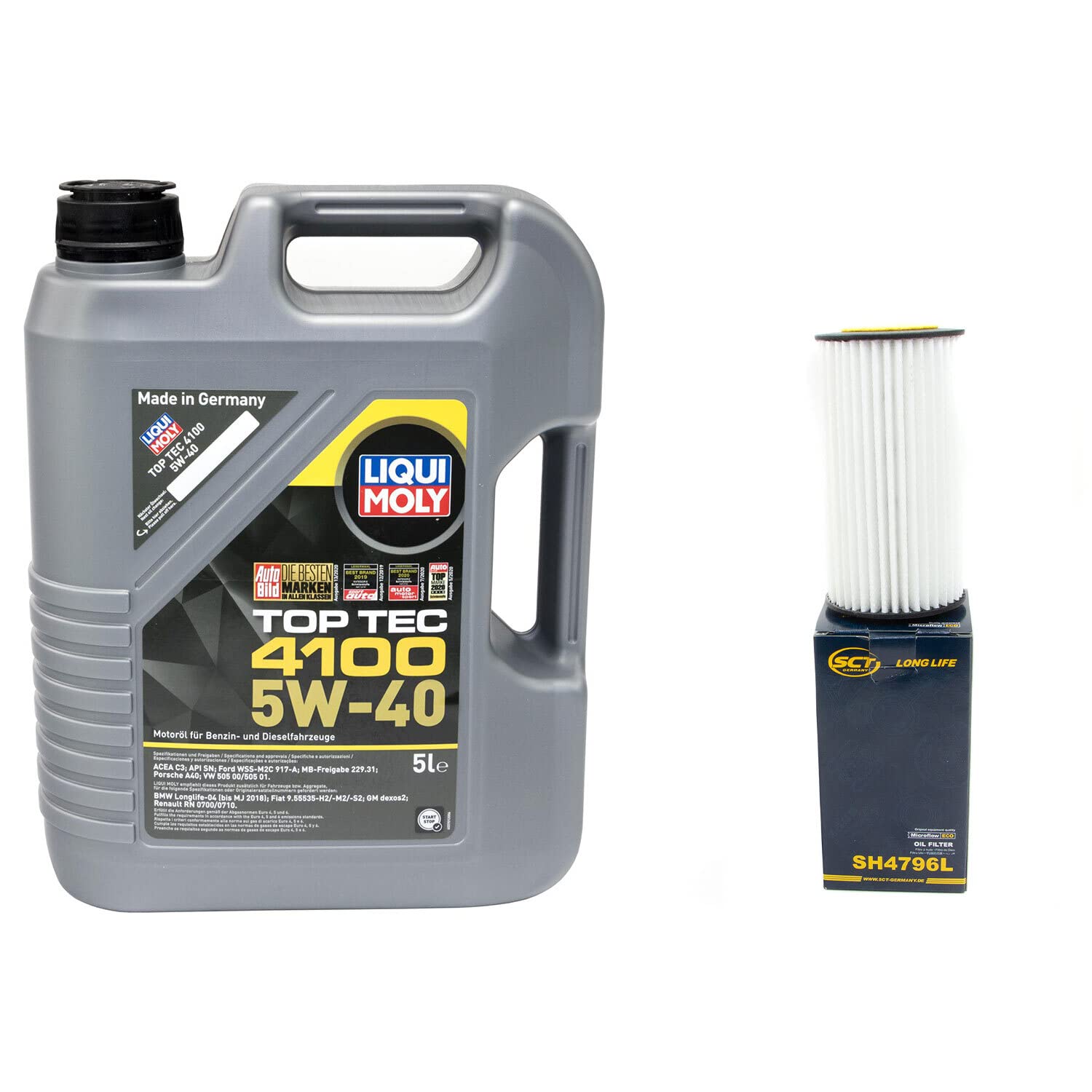 Motoröl Set Top Tec 4100 5W-40 5 Liter + Ölfilter SH4796L
