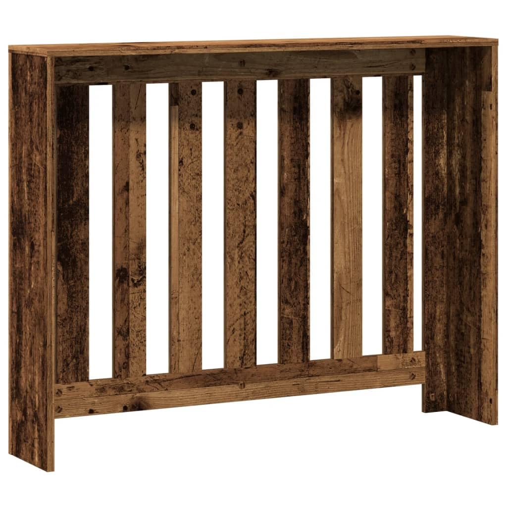Revestimiento para radiadores de madera envejecida, 104 x 20 x 82 cm, con diseño de lamas, práctica cubierta para radiadores para salón, estante y soporte de pared
