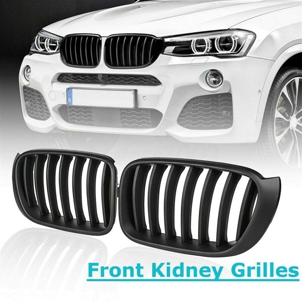 Wymiana przedniego grilla samochodu Matowy czarny, dla BMW, F25 F26 X3 X4 2014-2017 Car Styling