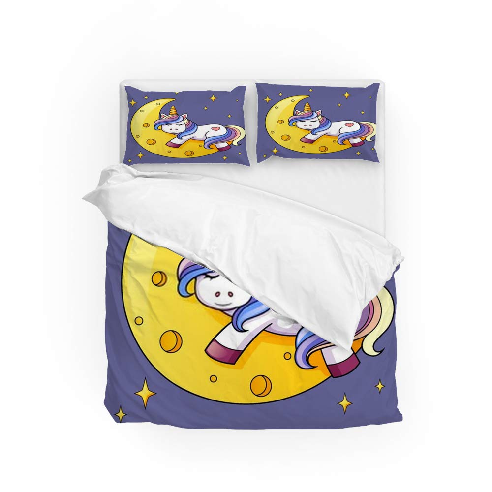 Housse de couette en microfibre souple CHEHONG lit double, parure confortable 2 pièces