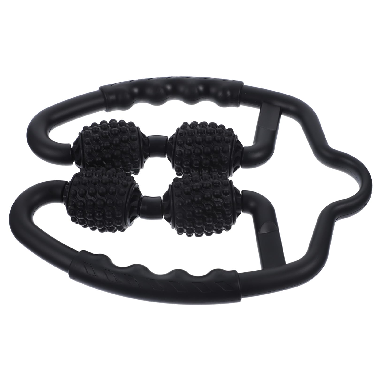 Bastone Massaggiante Muscolare 4 Rulli Rotanti, Nero