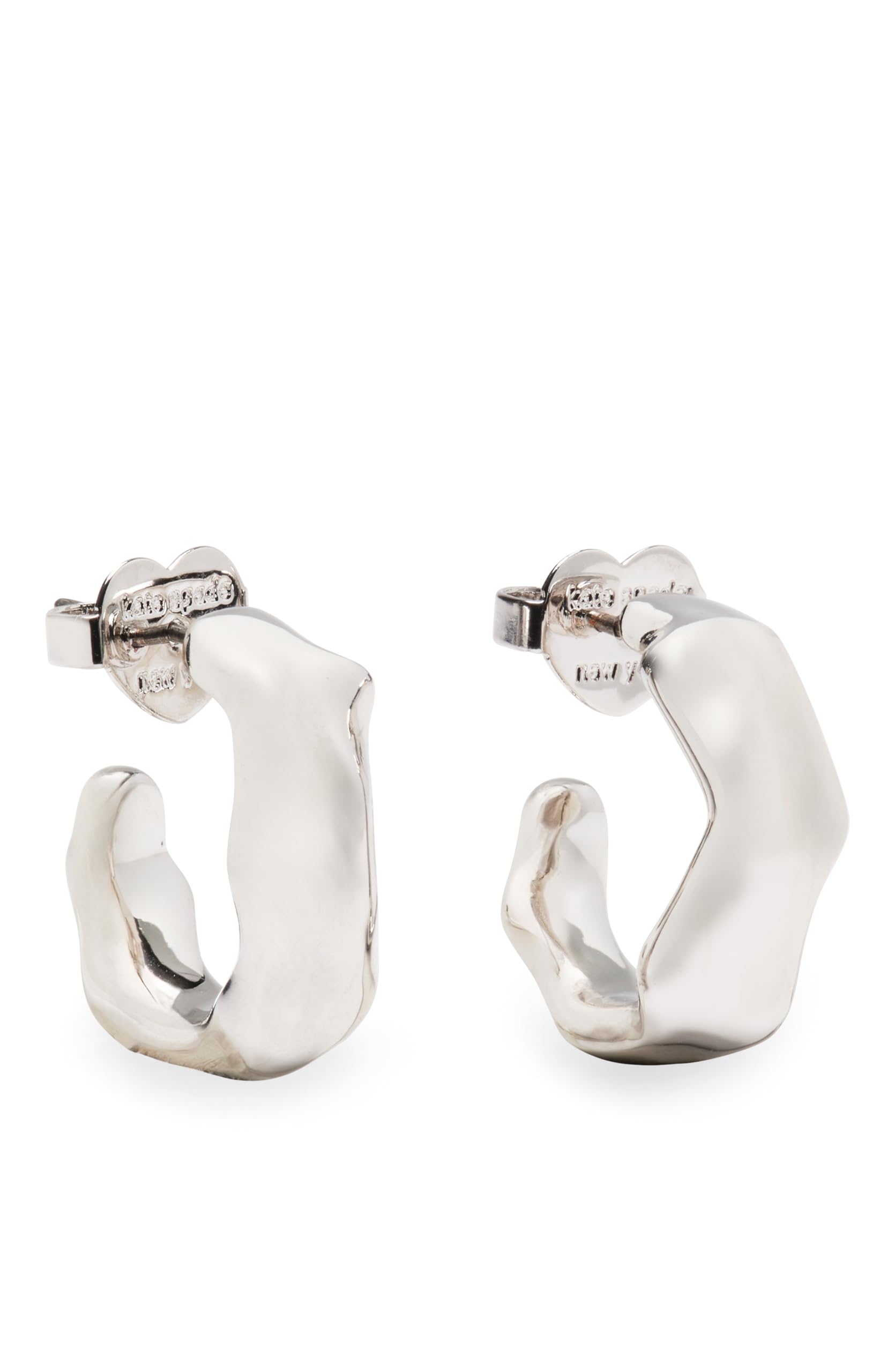 Kate Spade New York MOLTEN Hoop Earrings, Silver