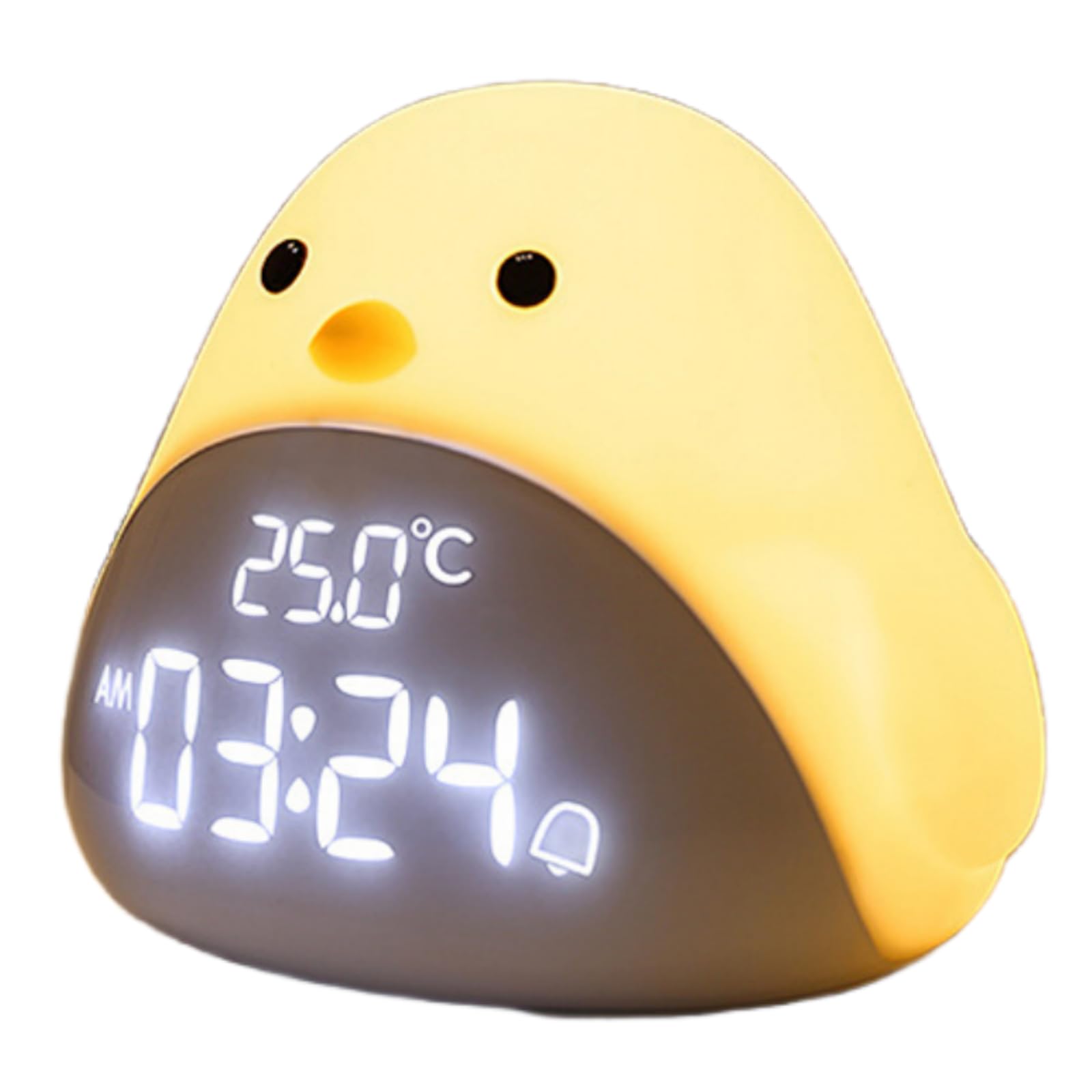 Reloj despertador para niños, reloj despertador para dormitorio de niños, reloj de mesita de noche, pantalla digital LED, despertador, regalo de cumpleaños para niños y niñas (blanco)