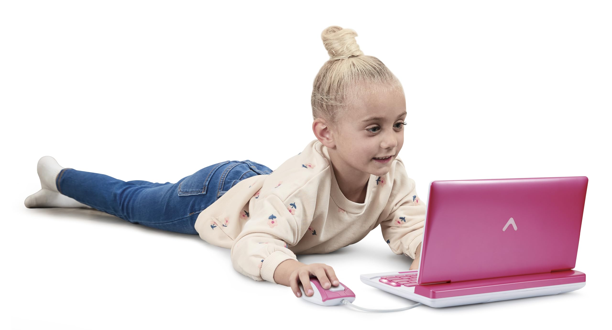 VTech Genio XL bilingue Espagnol-Anglais, Couleur Rose, Ordinateur interactif, Jouets électroniques à partir de 5 Ans, 164 activités éducatives, Clavier QWERTY, Souris, Jeux, Musique, Sciences