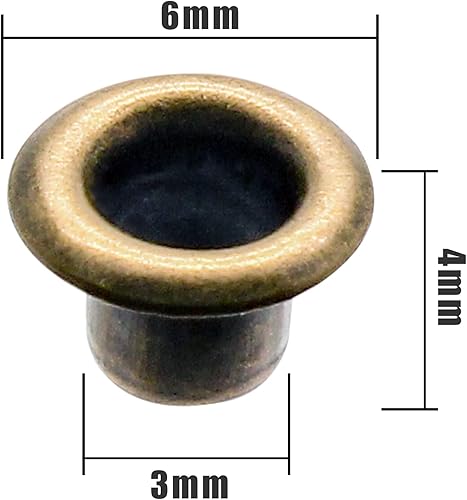 Miniatura 2 de Litoexpe Ojales de identificación de 18 de pulgada (0.118 in), kit de 200 ojales de metal, ojal trasero automático para reparar lienzo, ropa, cuero