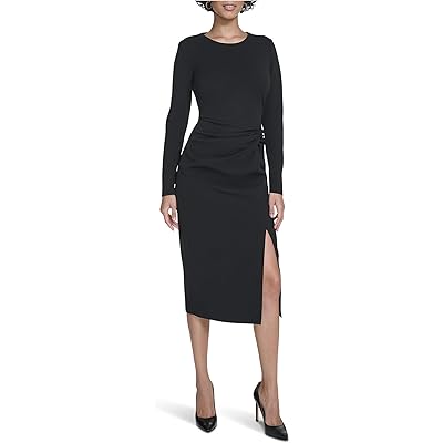 Платье Calvin Klein Long Sleeve Solid Rouched Midi