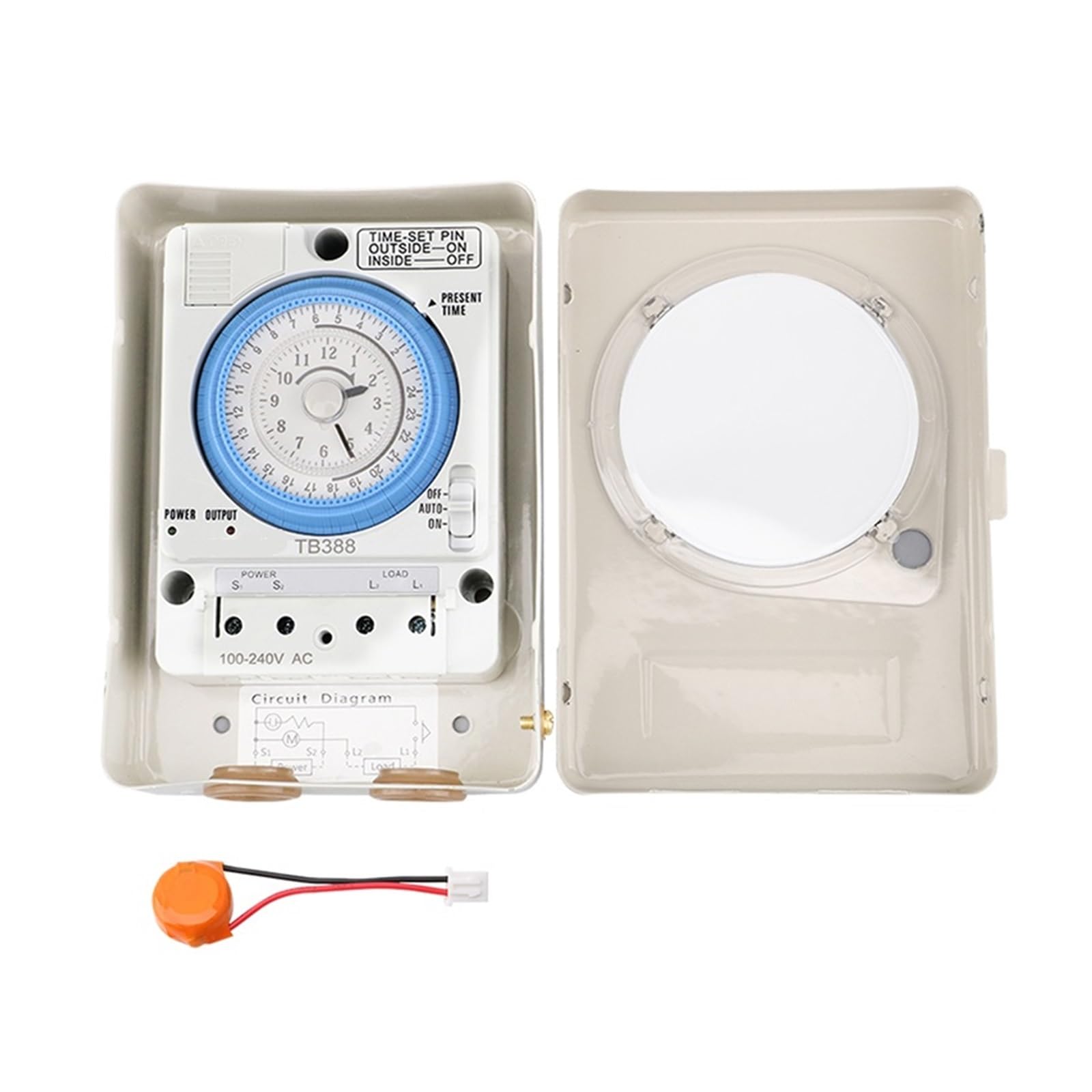 RWRAPS microcomputer Interruttore Timer 100-240V 20A Timer Meccanico al Quarzo 24 Ore programmabile relè su Guida DIN Interruttore orario Esterno Impermeabile 15 Minuti