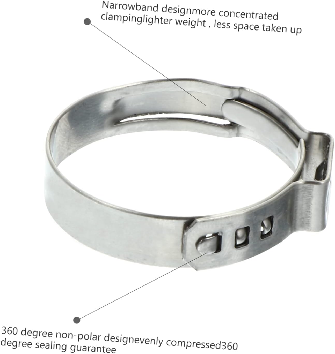 115pcs Clamps Stainless Steel Hose Clips for Outdoor Hose Lug Crimper Pipe Strap Clamps Plier