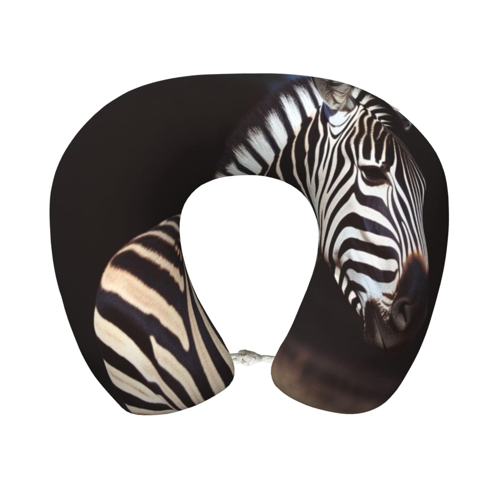 FekiLoot Travel Pillow for Sleeping, Animal Zebra Travel Neck Pillow Comfortable U Shape Memory Foam Neck Rest Support Portable Travel Accessories Suitable for Airplane Car Office