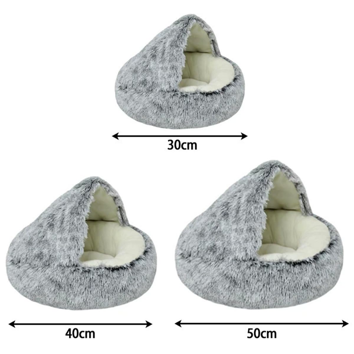 Grotte apaisante pour chat, chien et chaton en peluche moelleuse - Sac de couchage chaud en forme de tente, igloo d'intérieur chaud (vert, 80 cm)