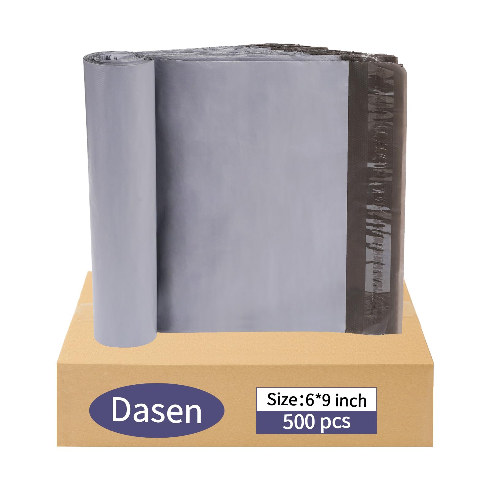 Dasen 500pc Poly Mailers 6x9 Inches,Shipping Envelopes Self Seal Mailers Bags Waterproof and Tear-Proof Packaging Bags, Shipping Bags for Clothing