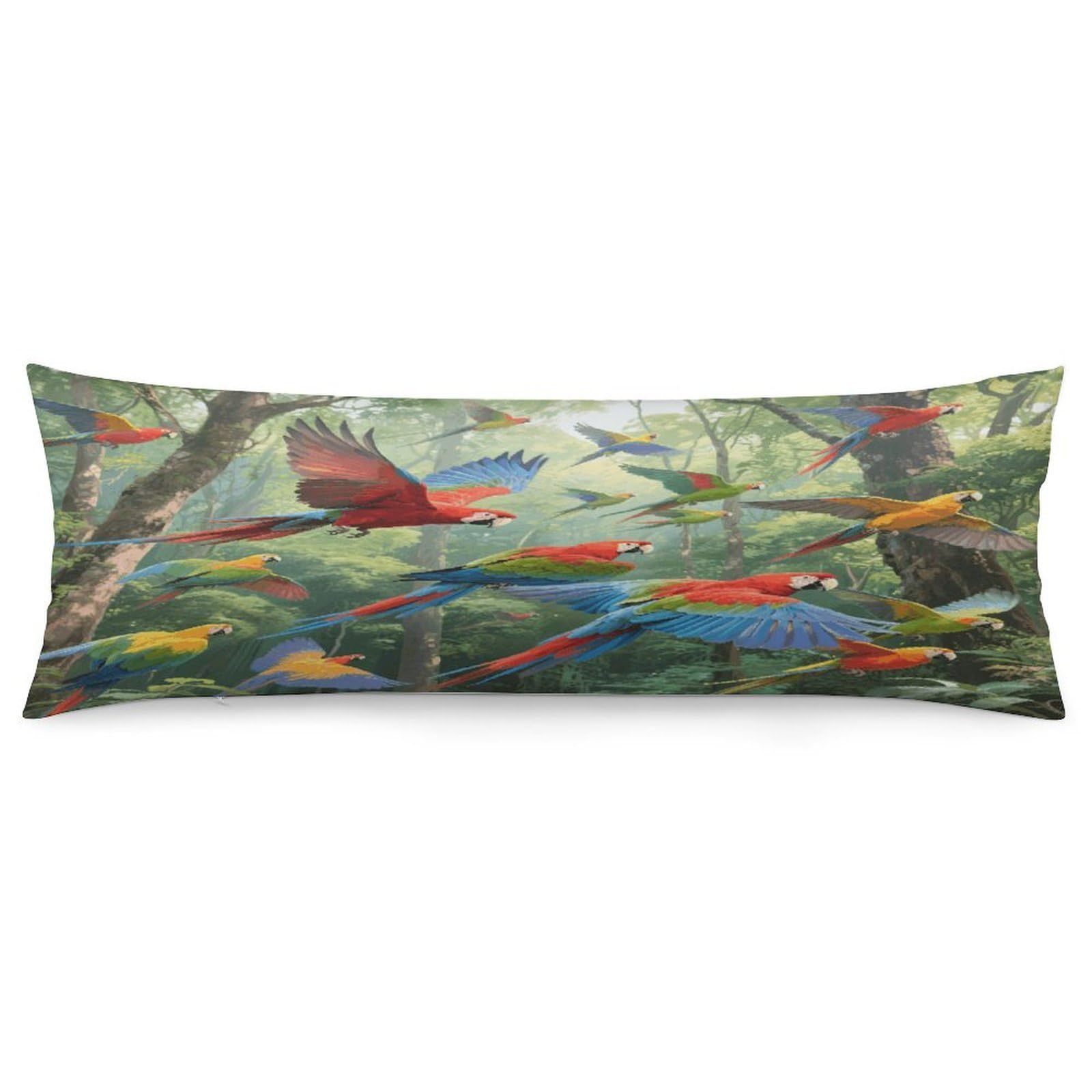 Parrots Throw Pillow Cover Soft Pillow Case Decorative Lumbar Pillow Cover Cozy Throw Pillowcase Polyester Rectangular Cushion Case Decor for Couch Sofa Bed
