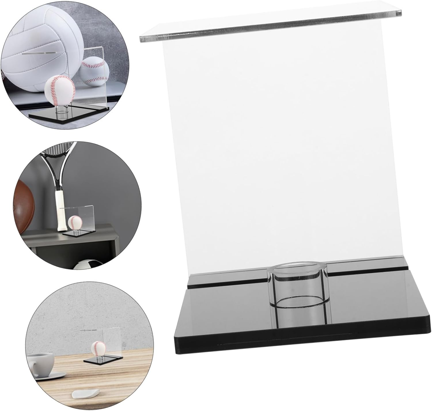 VICASKY 2Pcs Clear Softball Display Case Acrylic Baseball Holder for Showcasing Autographed Memorabilia Transparent Design for Maximum Visibility for Home Office Storage