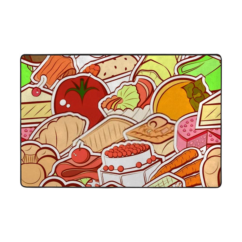 Tapis pour boulangerie 152x99cm motif nourriture collations mignon
