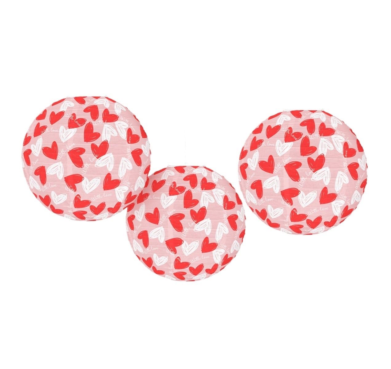 Papierlaternen Hängende Runde Papierlaternen, Valentinstagsdekorationen, Liebesmuster, Zubehör Deko Partys