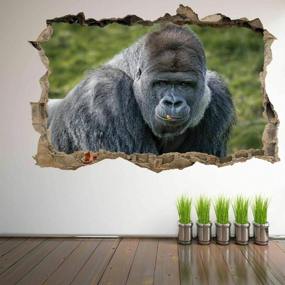 Hujl Wall Sticker Gorilla Animal Wall Art Stickers Mural Decal Kids Bedroom Home Office Decor Et8