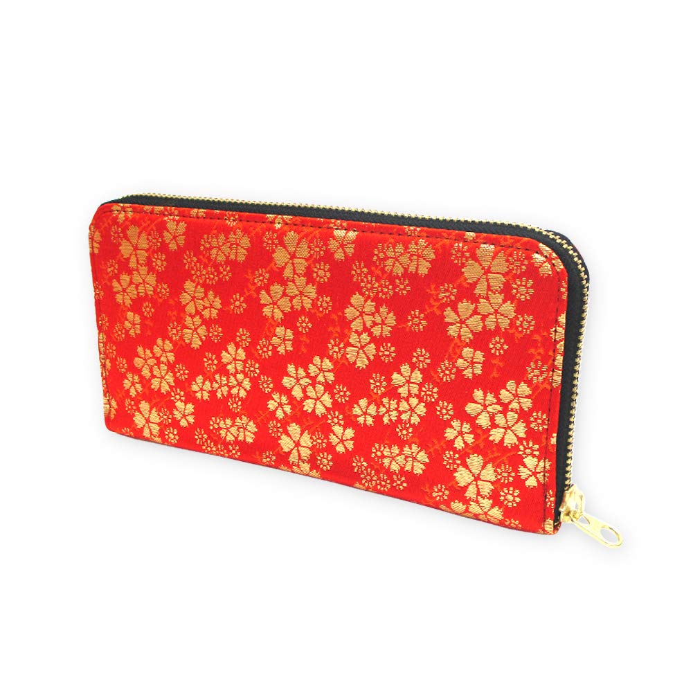 Amazon | [マトゥーリ] 西陣織 日本製 和柄 桜 ラウンドファスナー 長