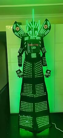 Earthradius Robot Costume Led Clothing Led Robot Costume Clothing Robot LED Stilts Walker Suit Jacket Costume For Adult Dj (2XL)