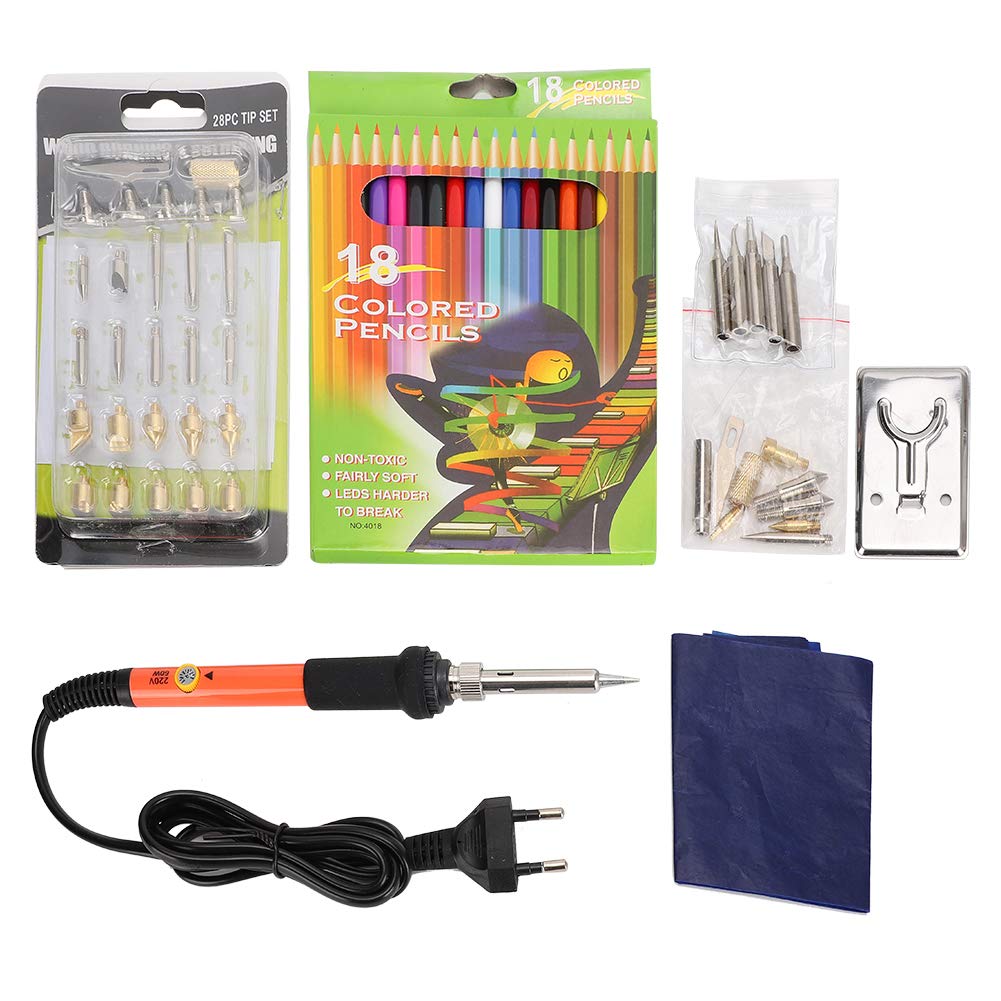 pirografoPenna per saldatore Strumenti per saldatura Kit per saldatore Kit per pirografia Penna per pirografia Temperatura regolabile per intaglio del legno Goffratura(Spina UE 220v)