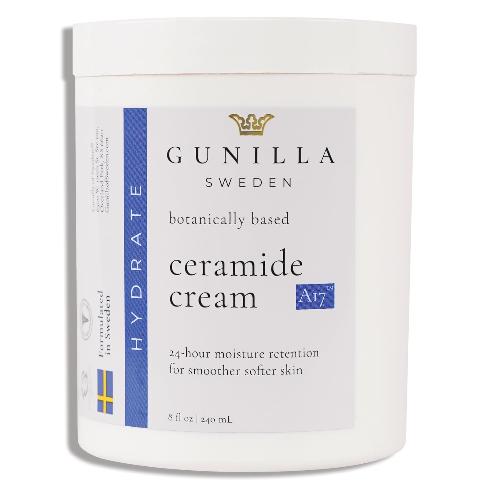 GUNILLA Ceramide Cream A17 Botanical Moisturizer, Fragrance-Free Vegan