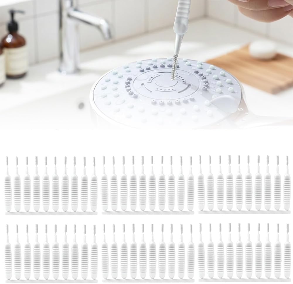 Shower Head Cleaning Brush for Small Hole, 2025 New Shower Head Cleaner Tool with Spiral Tip, Gap Hole Cleaning Brush Picks, Multifunction Tiny Brush for Nozzle Keyboard Port Crevice Sink Vent (30)