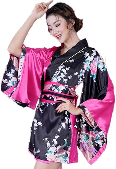 [LoveRich] サテン和柄花魁ミニ着物ドレス1071 和柄 よさこい 花魁 コスプレ キャバドレス