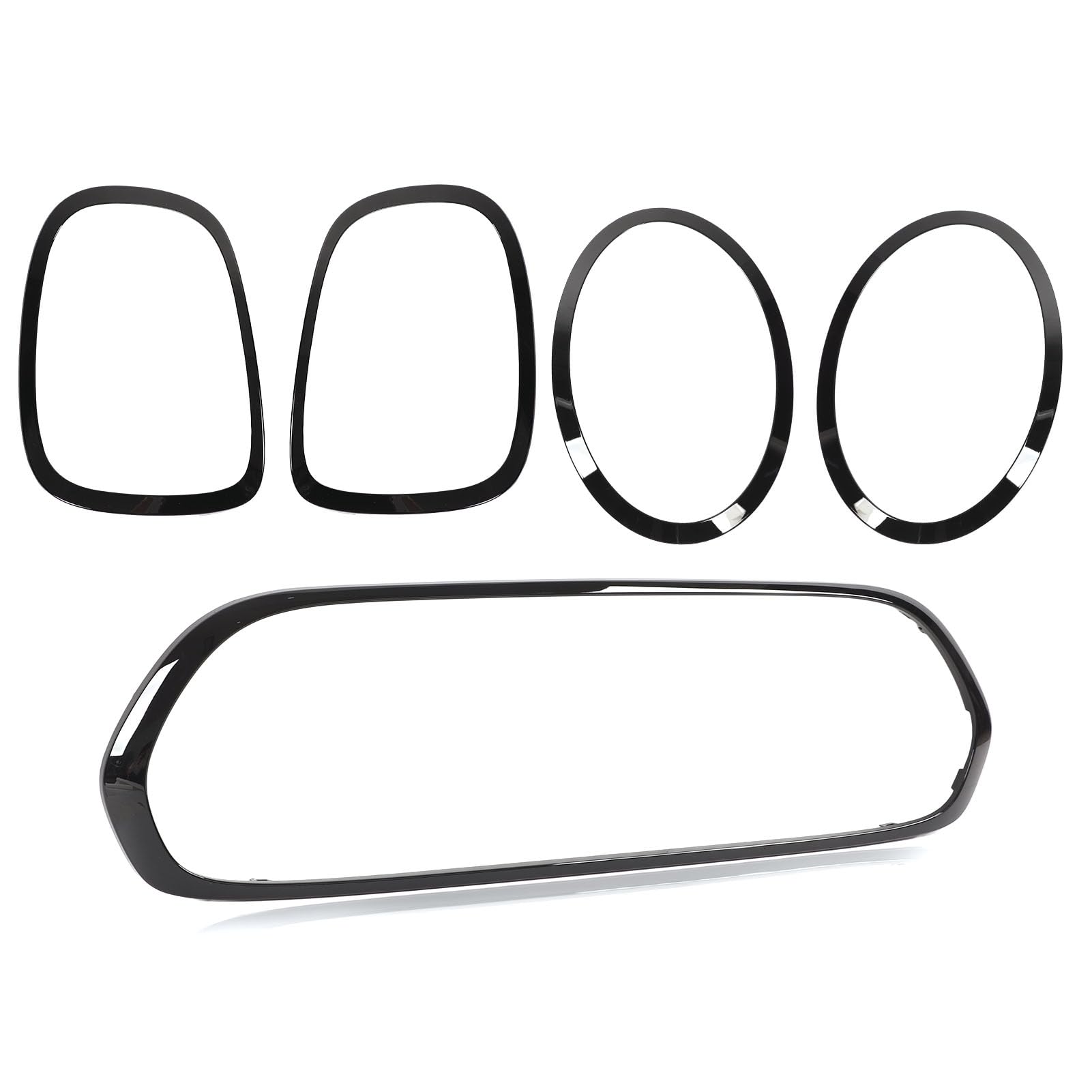 SIXRUN 5 Pezzi Nero Lucido Faro Fanale Posteriore Griglia Cornice Copertura Trim Compatibile con Mini F55 F56 F57 One S JCW 2014+, OEM 51137449207, 63217464171