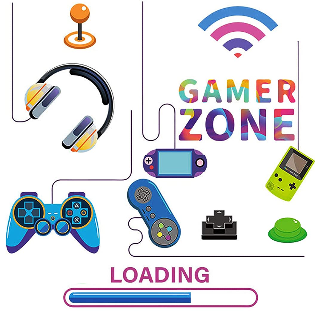 Sponsored Ad - DEKOSH Gamer Room Decor with Video Game Controller, Joy Stick & Game Boy Wall Stickers