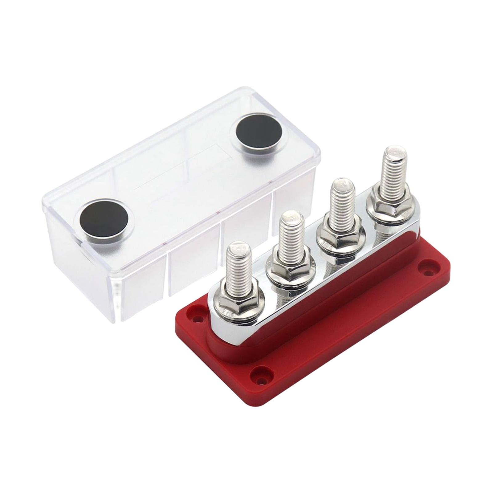 Bloc de distribution d'alimentation pour barre de bus 48 V CC avec couvercle pour voiture automobile Rouge 10,2 x 5 x 6,8 cm