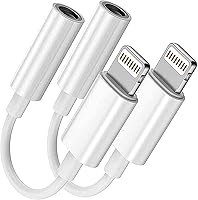 Vista 1 de Paquete de 2 [Certificado Apple MFi] Adaptadores Lightning a Jack de Auriculares de 3.5 mm, para iPhone Jack de Auriculares/Cascos de 3.5mm Aux