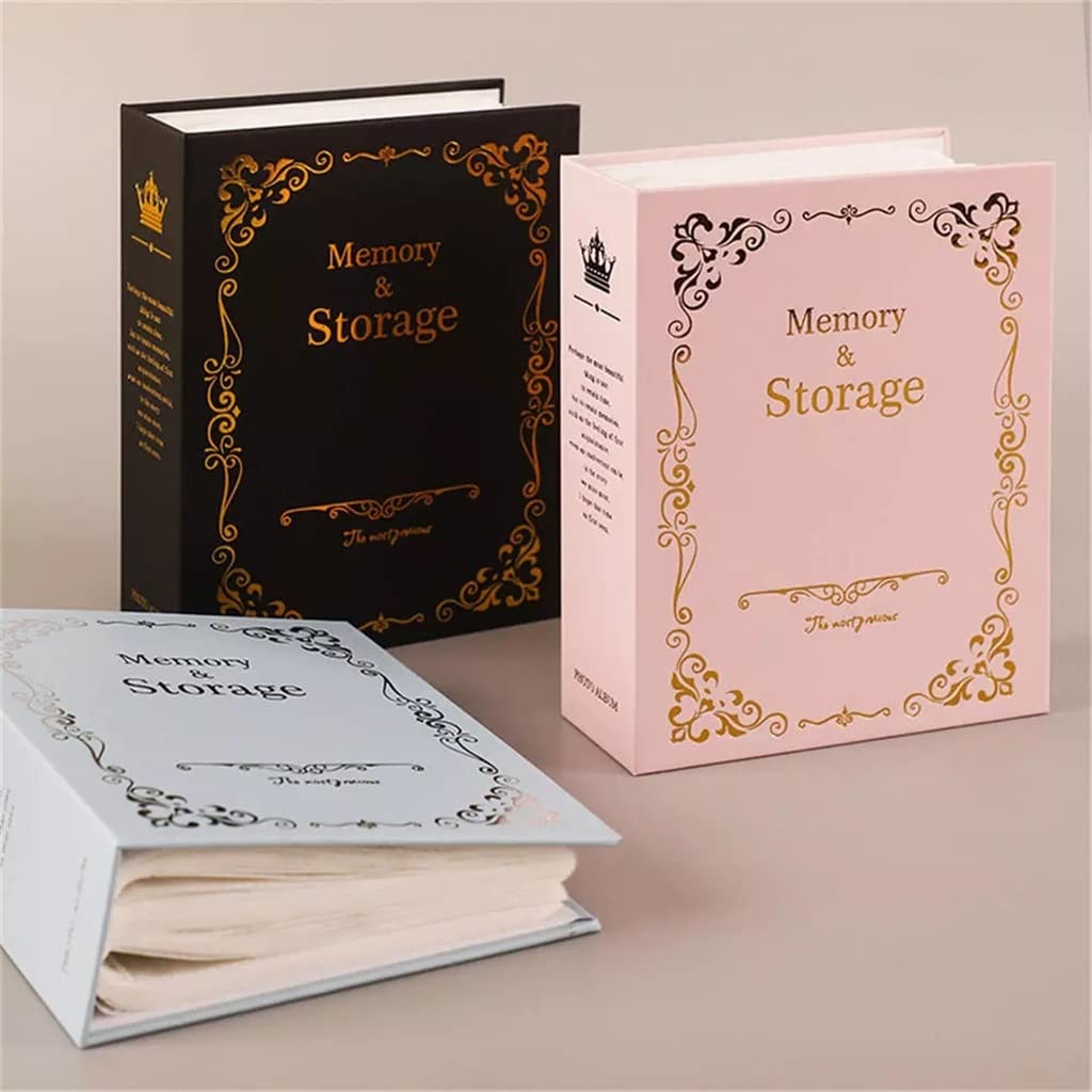Álbum de Fotos de 15 cm con 100 Bolsillos, Estuche para Guardar Fotos, Marco para álbum de Fotos Infantil (Negro, 18 x 14 x 5 cm)