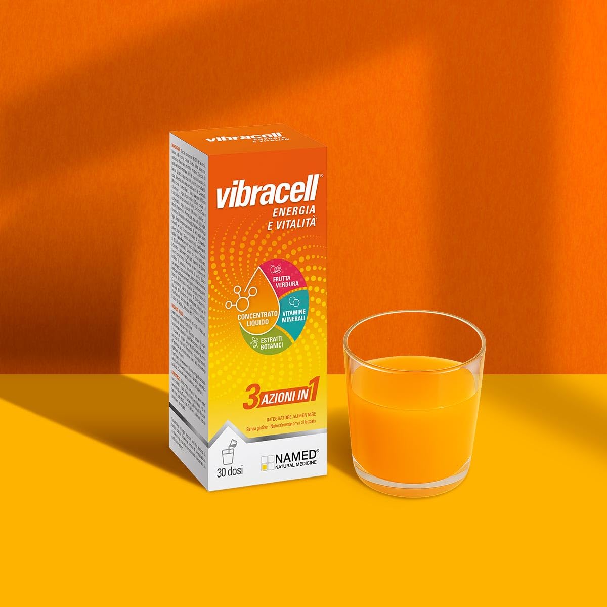 NAMED Vibracell Integratore Multivitaminico Completo Naturale | Con Vitamine, Sali Minerali, L-Carnitina e Pappa Reale | Integratori Energia e Vitalità per Adulti e Bambini | 450 ml (150 ml + 300ml)